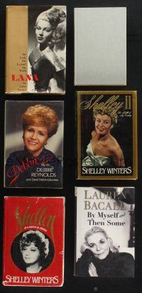 1h040 LOT OF 6 ACTRESS BIOGRAPHY HARDCOVER BOOKS '80s-90s Lana Turner, Lauren Bacall, Winters