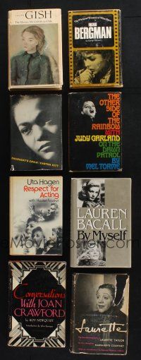 1h027 LOT OF 8 ACTRESS BIOGRAPHY HARDCOVER BOOKS '50s-80s Bergman, Garland, Bacall, Gish & more!