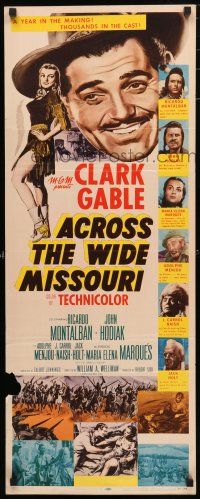 1j427 ACROSS THE WIDE MISSOURI insert '51 art of smiling Clark Gable & sexy Maria Elena Marques!