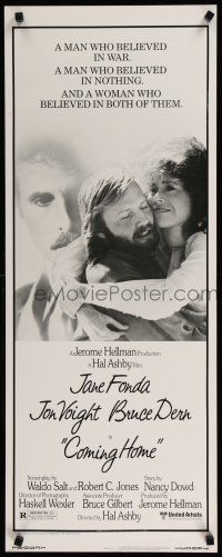 1j501 COMING HOME insert '78 Jane Fonda, Jon Voight, Bruce Dern, Hal Ashby, Vietnam veterans!