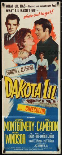 1j510 DAKOTA LIL blue insert '50 Marie Windsor is out to get George Montgomery as Tom Horn!