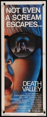 1j517 DEATH VALLEY insert '82 Paul Le Mat, Catherine Hicks, cool horror artwork!