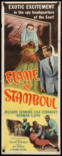 1j551 FLAME OF STAMBOUL insert '51 Richard Denning, exotic Cairo flares with intrigue!
