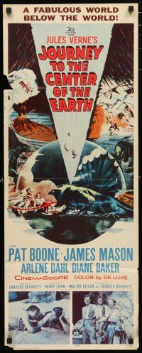 1j602 JOURNEY TO THE CENTER OF THE EARTH insert '59 Jules Verne, great sci-fi monster artwork!