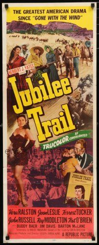 1j604 JUBILEE TRAIL insert '54 sexy Vera Ralston, Joan Leslie, Forrest Tucker!