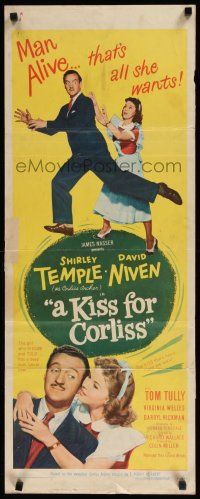 1j610 KISS FOR CORLISS insert '49 great romantic images of Shirley Temple & David Niven!