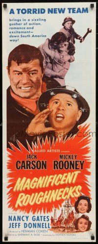1j623 MAGNIFICENT ROUGHNECKS insert '56 Jack Carson, Mickey Rooney & Nancy Gates in oil fields!