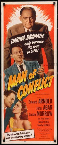1j629 MAN OF CONFLICT insert '53 Edward Arnold, in his lust for power he forgot the joy of living!