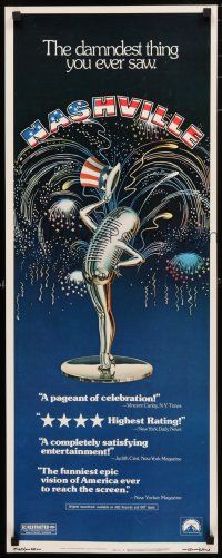 1j643 NASHVILLE insert '75 Robert Altman, cool patriotic sexy microphone artwork!