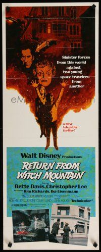 1j673 RETURN FROM WITCH MOUNTAIN insert '78 Disney, art of ominous Bette Davis & Christopher Lee!