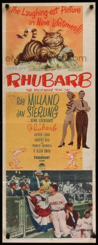 1j677 RHUBARB insert '51 New York baseball team owned by cat, Jan Sterling!