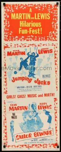 1j687 SAILOR BEWARE/JUMPING JACKS insert '57 Dean Martin & Jerry Lewis double-feature!