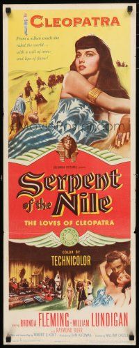 1j700 SERPENT OF THE NILE insert '53 sexiest Rhonda Fleming as Egyptian Queen Cleopatra, Lundigan!