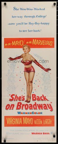 1j705 SHE'S BACK ON BROADWAY insert '53 full-length sexy Virginia Mayo in skimpy outfit!