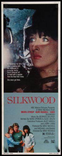 1j710 SILKWOOD insert '83 Meryl Streep, Cher, Kurt Russell, directed by Mike Nichols!