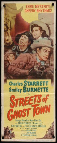 1j752 STREETS OF GHOST TOWN insert '50 Charles Starrett as The Durango Kid & Smiley Burnette!