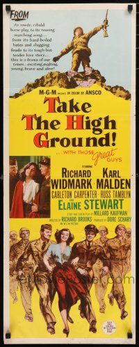 1j766 TAKE THE HIGH GROUND insert '53 soldiers Richard Widmark & Karl Malden, Elaine Stewart!