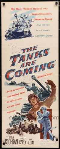 1j767 TANKS ARE COMING insert '51 Sam Fuller, Steve Cochran, Uncle Sam's yanks in tanks!