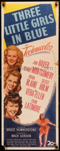 1j781 THREE LITTLE GIRLS IN BLUE insert '46 sexy June Haver, Vivian Blaine & Vera-Ellen!