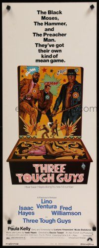 1j784 THREE TOUGH GUYS insert '74 Isaac Hayes & Fred Williamson got their own mean game, Moll art!