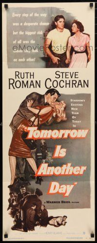 1j792 TOMORROW IS ANOTHER DAY insert '51 Steve Cochran wants sexy Ruth Roman no matter what!