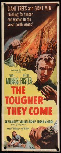 1j796 TOUGHER THEY COME insert '50 Wayne Morris, Preston Foster, artwork of forest fire!