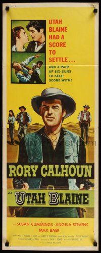 1j810 UTAH BLAINE insert '57 Rory Calhoun came back to give a Texas town a backbone to fight!