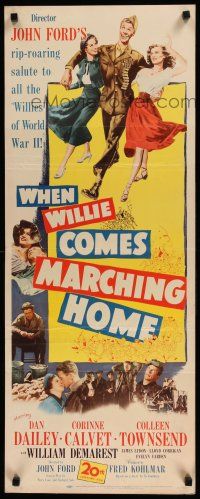 1j831 WHEN WILLIE COMES MARCHING HOME insert '50 John Ford's salute to soldiers of WWII!
