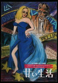 1j228 LA DOLCE VITA Japanese R80s Federico Fellini, Mastroianni, Anita Ekberg, Itoju artwork!