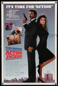 1k027 ACTION JACKSON 1sh '88 Carl Weathers, Craig T. Nelson, Sharon Stone, sexy Vanity!
