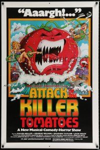 1k057 ATTACK OF THE KILLER TOMATOES 1sh '79 wacky monster artwork by David Weisman!