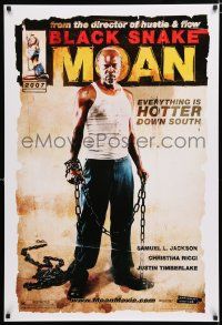 1k091 BLACK SNAKE MOAN Jackson style teaser DS 1sh '07 full-length Samuel L. Jackson holding chains!