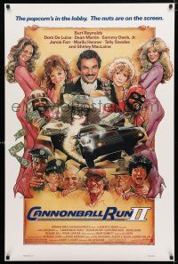 1k123 CANNONBALL RUN II 1sh '84 great Drew Struzan art of Burt Reynolds, Dean Martin & sexy girls!