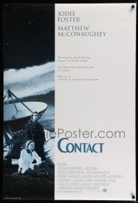 1k156 CONTACT advance DS 1sh '97 Jodie Foster, Matthew McConaughey, message from deep space!