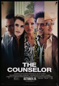 1k158 COUNSELOR style A advance DS 1sh '13 Penelope Cruz, Cameron Diaz, Javier Bardem & Brad Pitt!