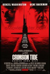 1k161 CRIMSON TIDE advance DS 1sh '95 Denzel Washington, Gene Hackman, cool submarine image!