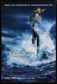 1k179 DAY AFTER TOMORROW style AW teaser DS 1sh '04 Statue of Liberty swamped in tidal wave!
