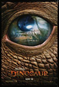 1k203 DINOSAUR teaser DS 1sh '00 Disney, great image of prehistoric world in dinosaur eye!