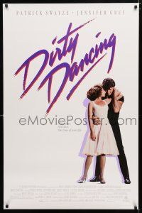 1k204 DIRTY DANCING 1sh '87 great different image of Patrick Swayze & Jennifer Grey dancing!
