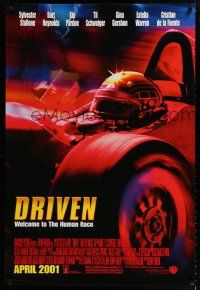 1k219 DRIVEN advance DS 1sh '01 Sylvester Stallone, Burt Reynolds, cool F1 racing image!