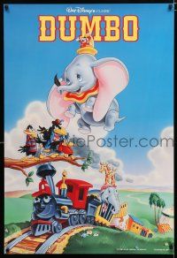 1k226 DUMBO DS 1sh R90s colorful art from Walt Disney circus elephant classic!