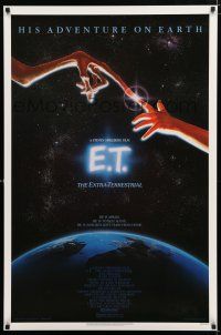 1k227 E.T. THE EXTRA TERRESTRIAL 1sh '82 Drew Barrymore, Steven Spielberg classic, Alvin art!