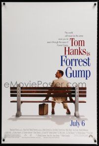1k263 FORREST GUMP advance DS 1sh '94 Tom Hanks waiting for the bus, Robert Zemeckis!