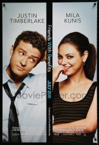 1k269 FRIENDS WITH BENEFITS advance DS 1sh '11 image of sexy Mila Kunis & Justin Timberlake!