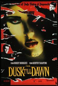 1k270 FROM DUSK TILL DAWN teaser 1sh '95 George Clooney & Quentin Tarantino w/sexy vampire!