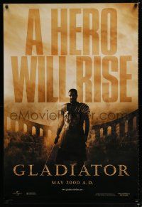 1k286 GLADIATOR teaser 1sh '00 a hero will rise, Russell Crowe, directed by Ridley Scott!
