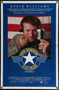 1k293 GOOD MORNING VIETNAM 1sh '87 military radio DJ Robin Williams, directed by Barry Levinson!