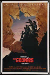 1k296 GOONIES 1sh '85 Josh Brolin, teen adventure classic, cool treasure map style!