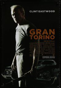 1k299 GRAN TORINO advance DS 1sh '08 cool image of Clint Eastwood with rifle & car!