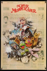 1k304 GREAT MUPPET CAPER 1sh '81 Jim Henson, Kermit the frog, great Struzan artwork!